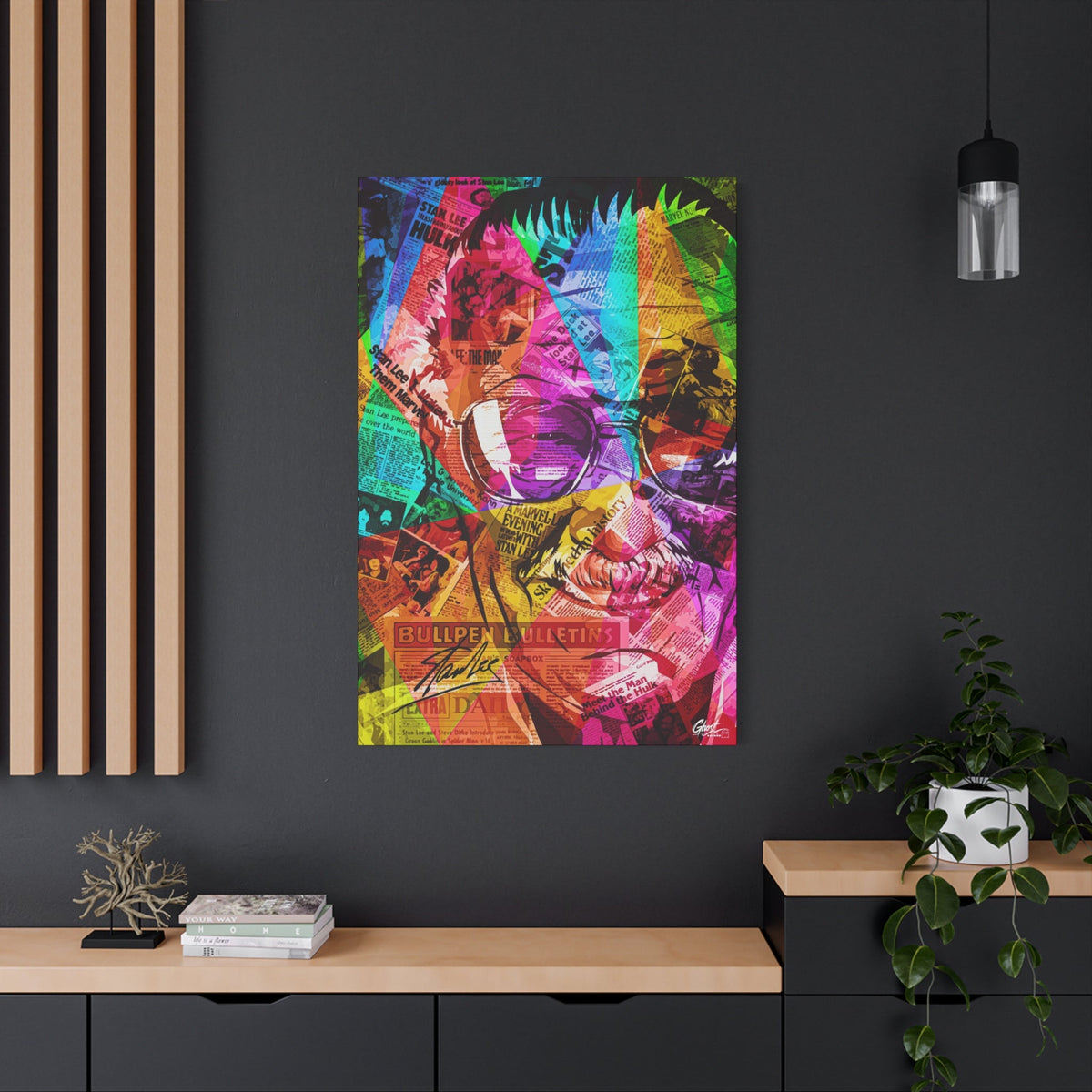 Lost Icon Series newspaper-collage pop art portrait canvas by Ghost