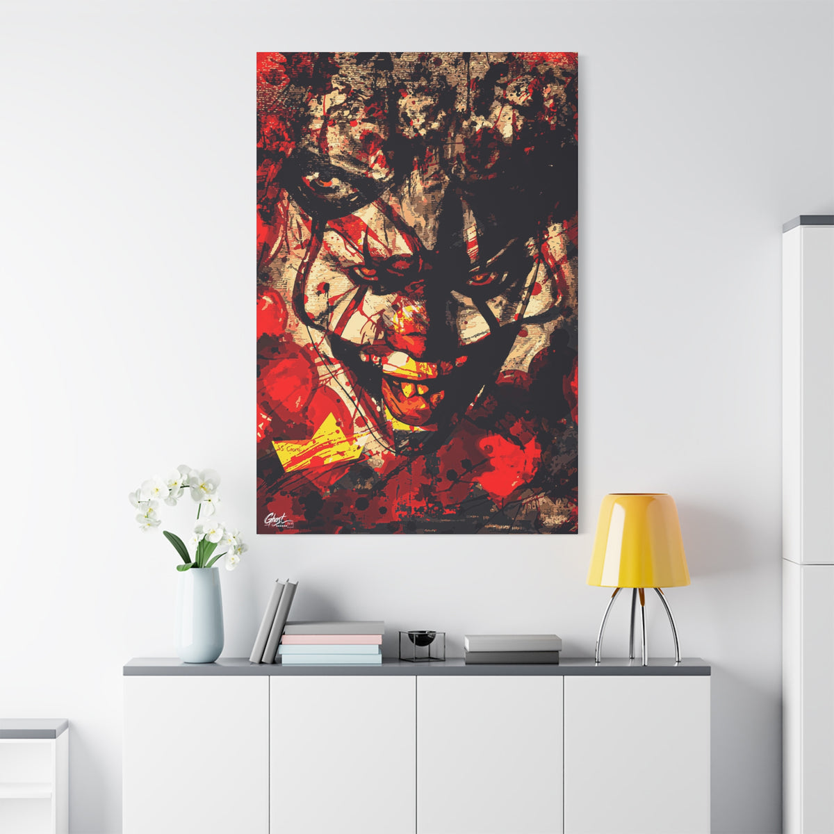 Down in a Drain Horror Series matte canvas wall art print
