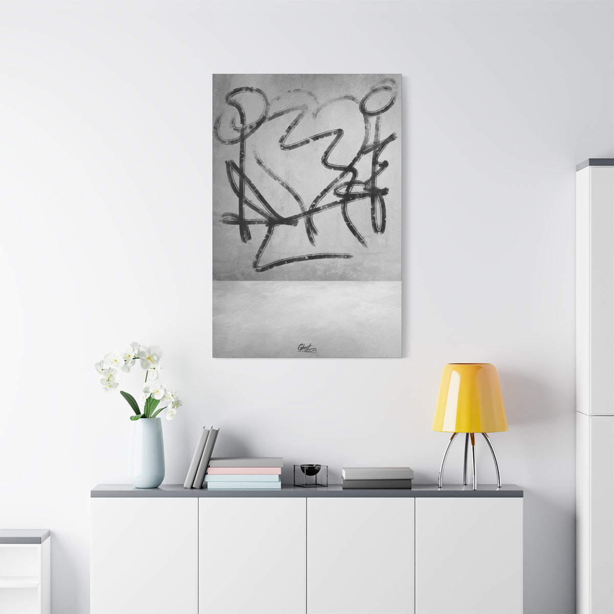 Heartbreak Abstract Line Series matte canvas wall art print