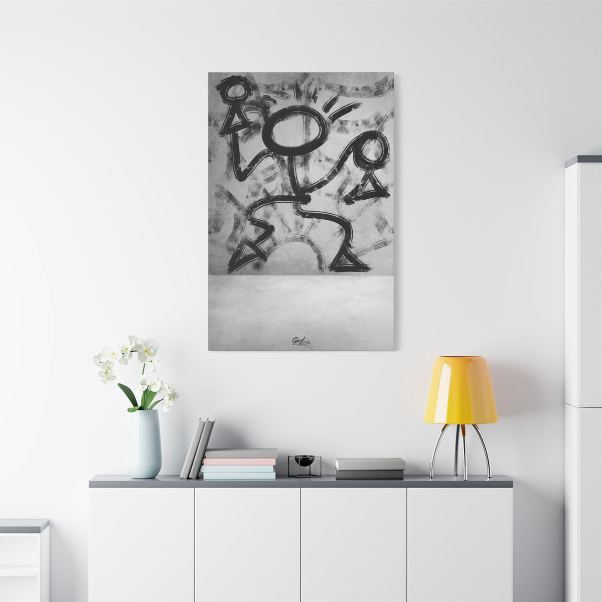 Trapped Abstract Line Series matte canvas wall art print