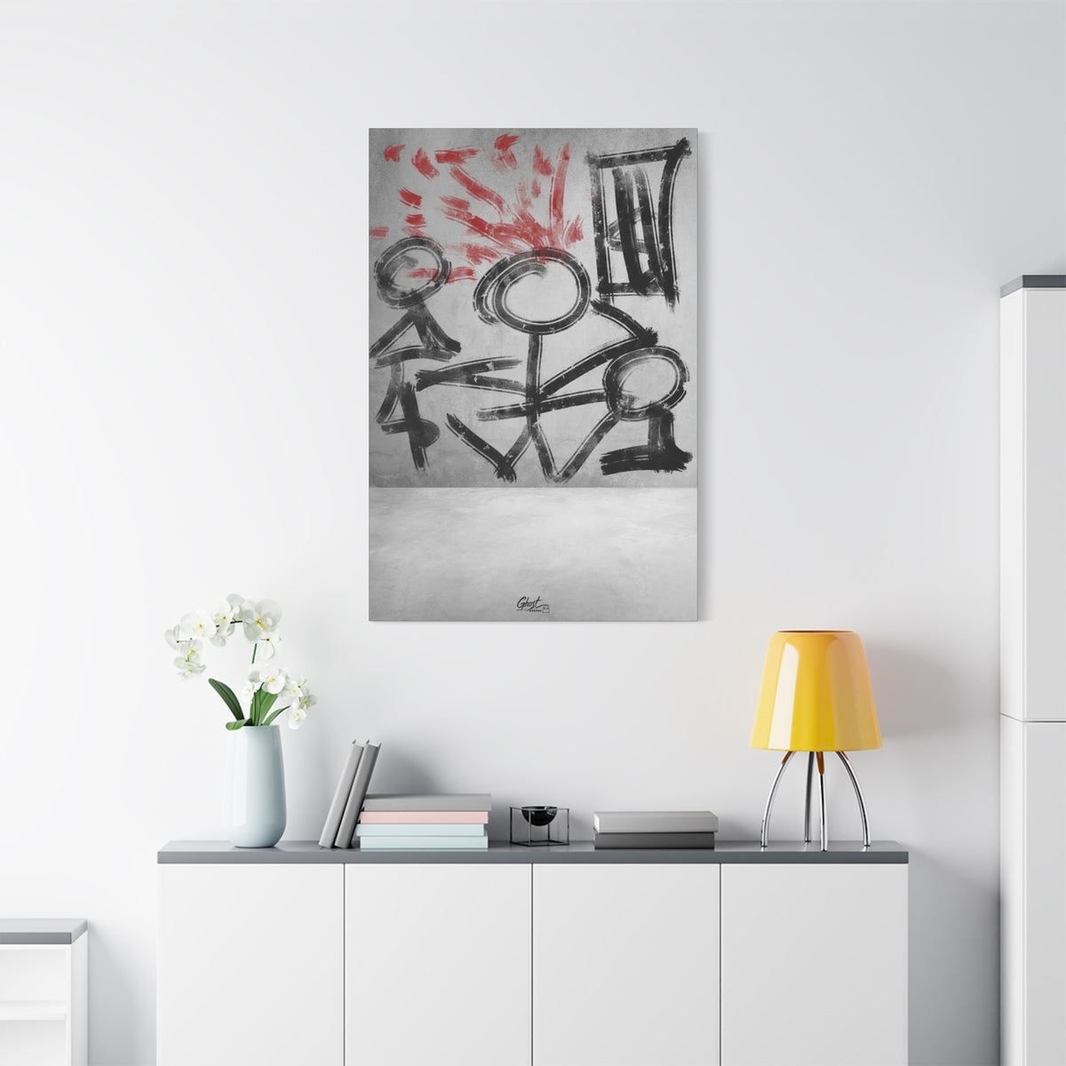 Stressed Out Abstract Line Series matte canvas wall art print
