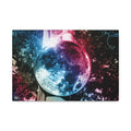 Universe in a Mirror canvas print, front view: moon-like orb in blue and pink film tones in a surreal sky, Charleston SC
