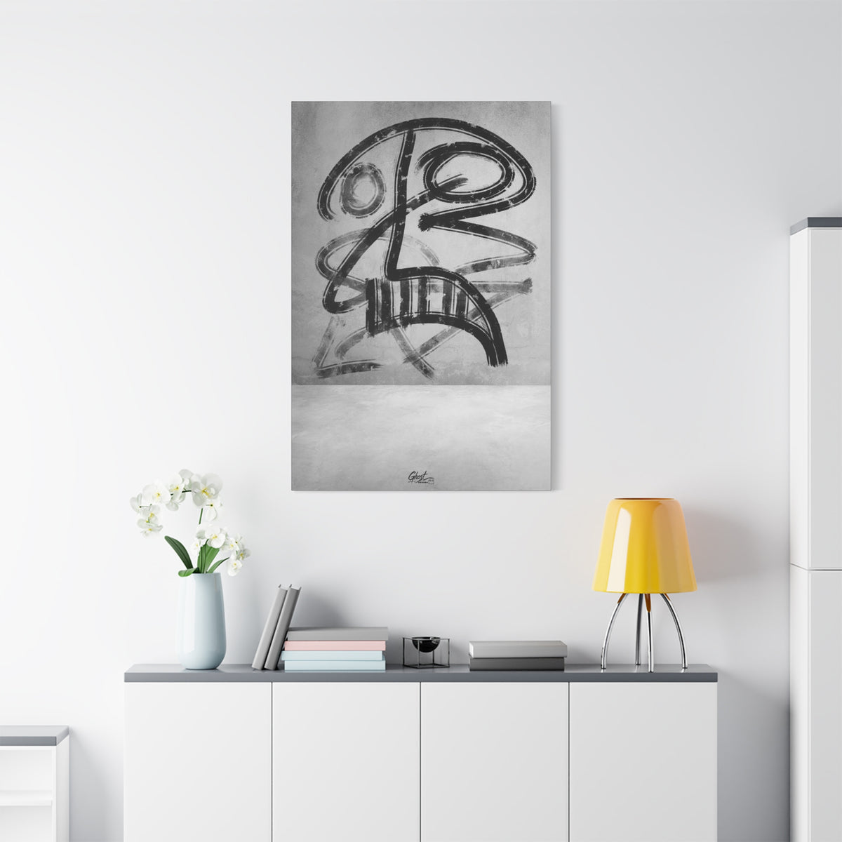 The Mask Abstract Line Series matte canvas wall art print