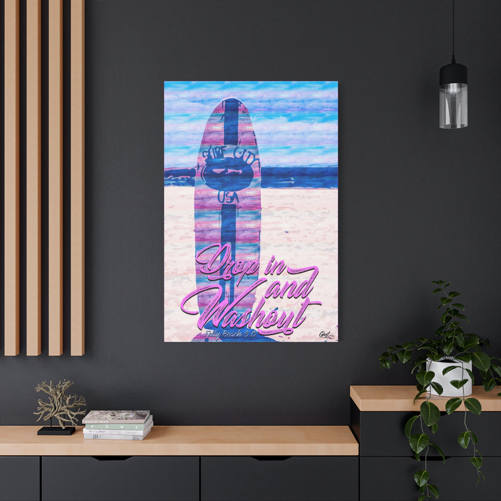 Drop In and Wash Out, Folly Beach Charleston Series matte canvas wall art print