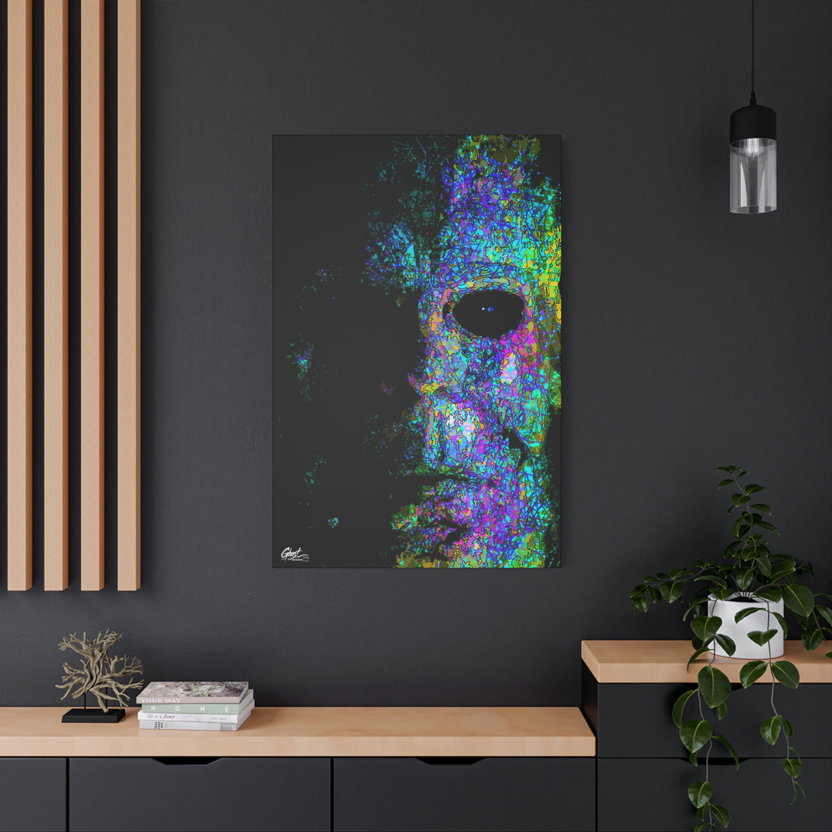 Stalk at Night, Neon Edition Horror Series matte canvas wall art print
