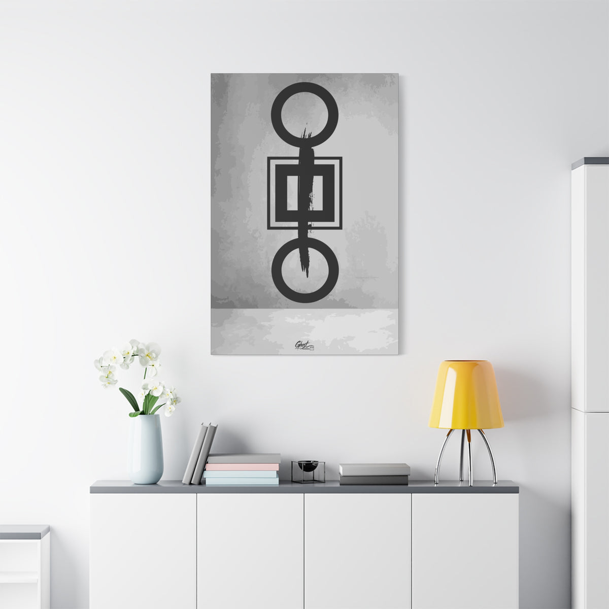 Down is Up Abstract Line Series matte canvas wall art print