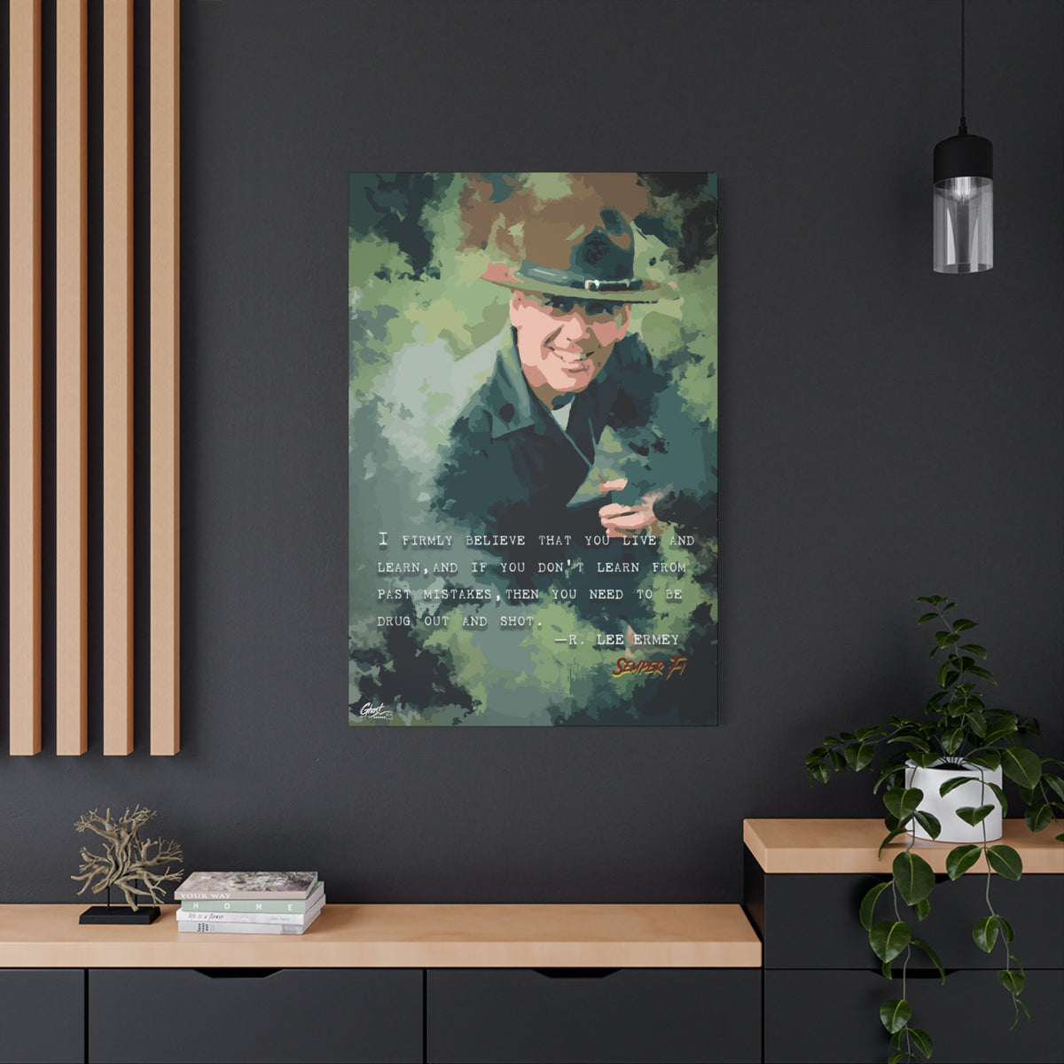 Live and Learn Military Series matte canvas wall art print